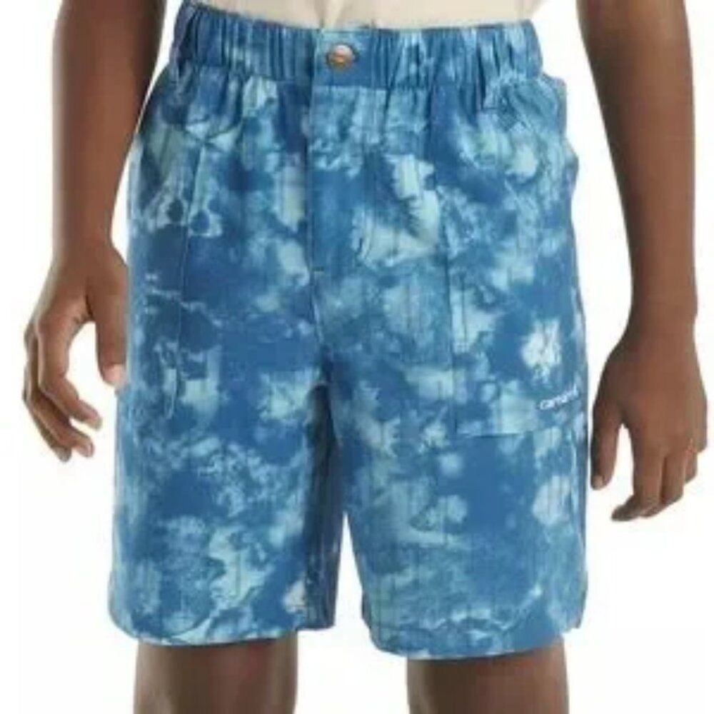 Carhartt Boys Blue Tie-Dye Shorts in Deep Lagoon Blue Size XL (18-20) NWOT